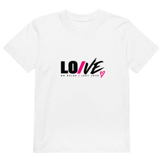LO/VE kids tee product view — GIRLFINITY identity tee