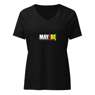 MAY/BE V-neck tee product view — GIRLFINITY identity tee