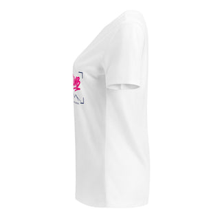 BORN TO CLIMB V-neck tee product view — GIRLFINITY identity tee