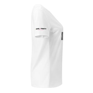 CHIEF TROUBLE MAKER V-neck tee product view — GIRLFINITY identity tee