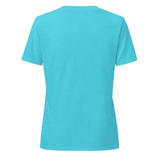 BORN TO CLIMB V-neck tee product view — GIRLFINITY identity tee